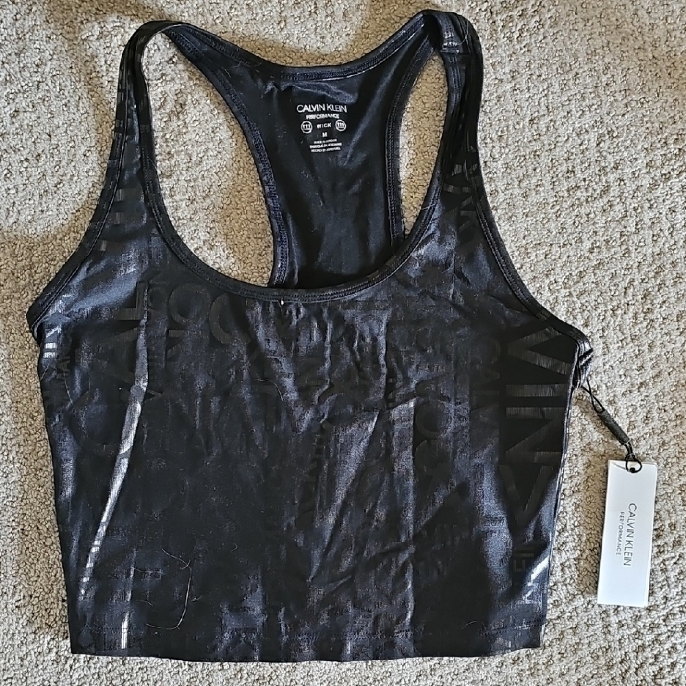 Calvin Klein Performance Gray Crop Tank Top